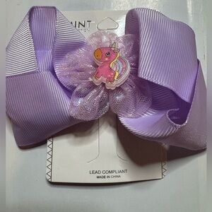 New MINT Unicorn hair bow- purple